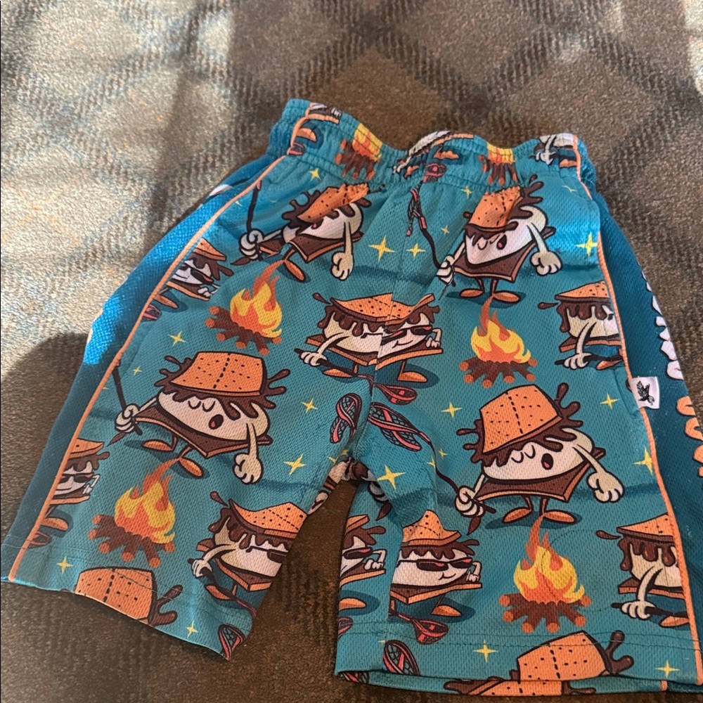 Kids size XS S'mores Printed Flow Society Shorts - Teal